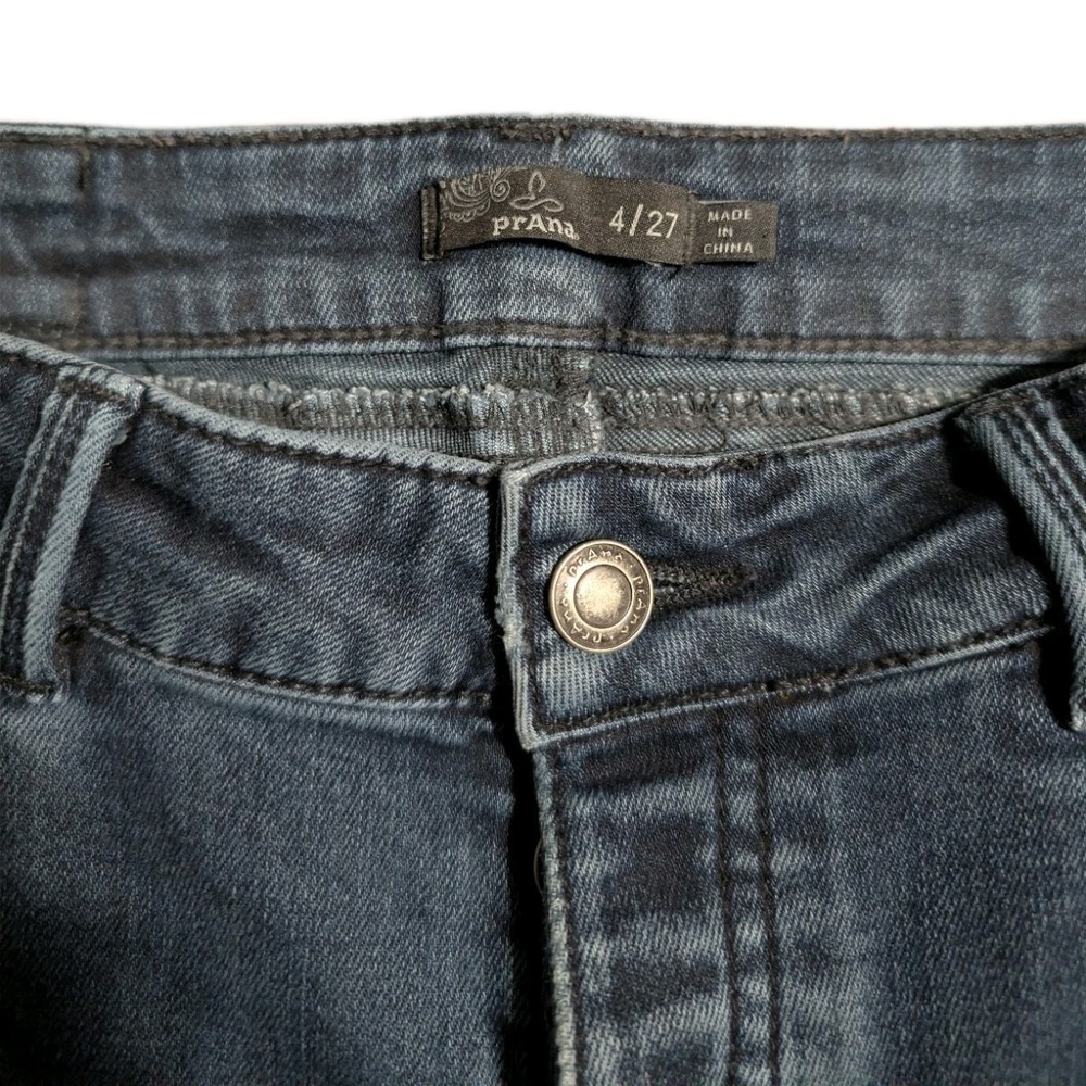 prAna Buxton Jeans Womens 4/27 Blue Straight Leg Button Fly Stretch Denim - Picture 3 of 10